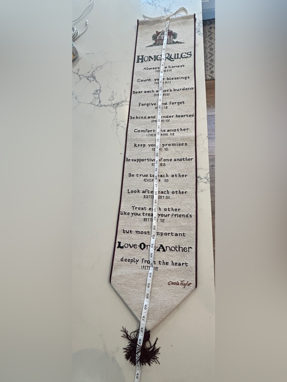 Home Rules Beige Wall Banner - Picture 5 of 5